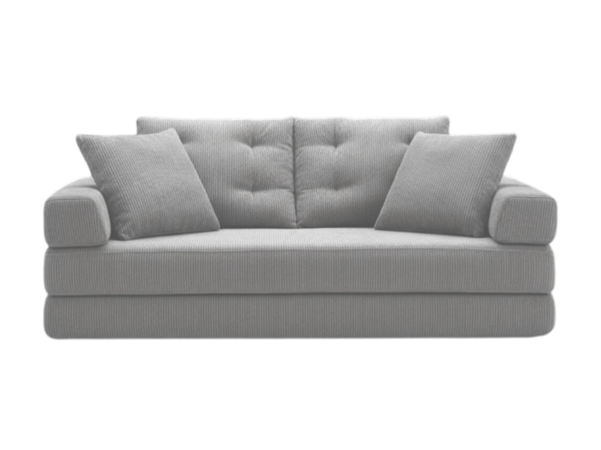Compressed Sofa in a Box 1 – Grey Corduroy